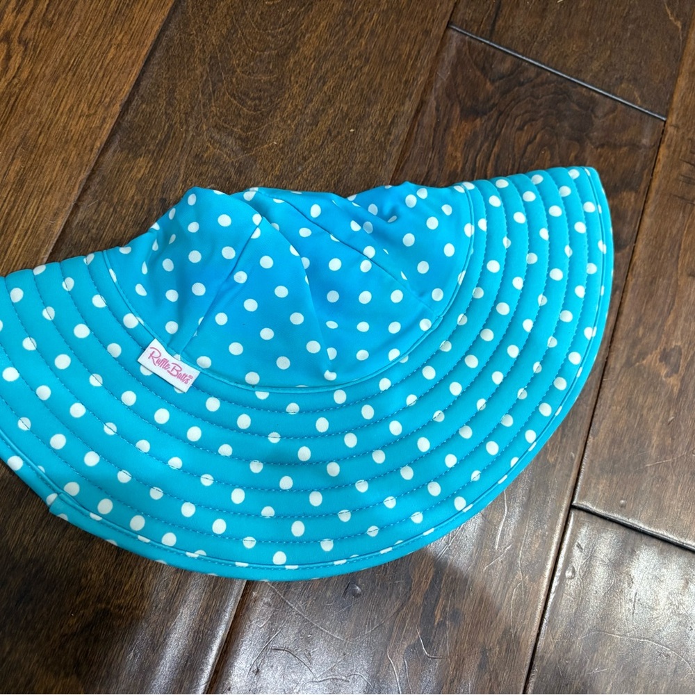 Ruffle Butts Blue Polka Dot Kids Hat